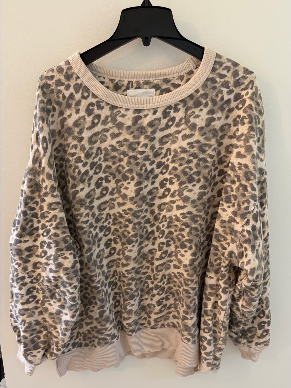 aerie Neutral Leopard Print Pullover in Beige and Taupe